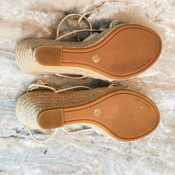 Women’s TORY BURCH diamond patch espadrille wedge sandals- Size 6.5 - Picture 8 of 10